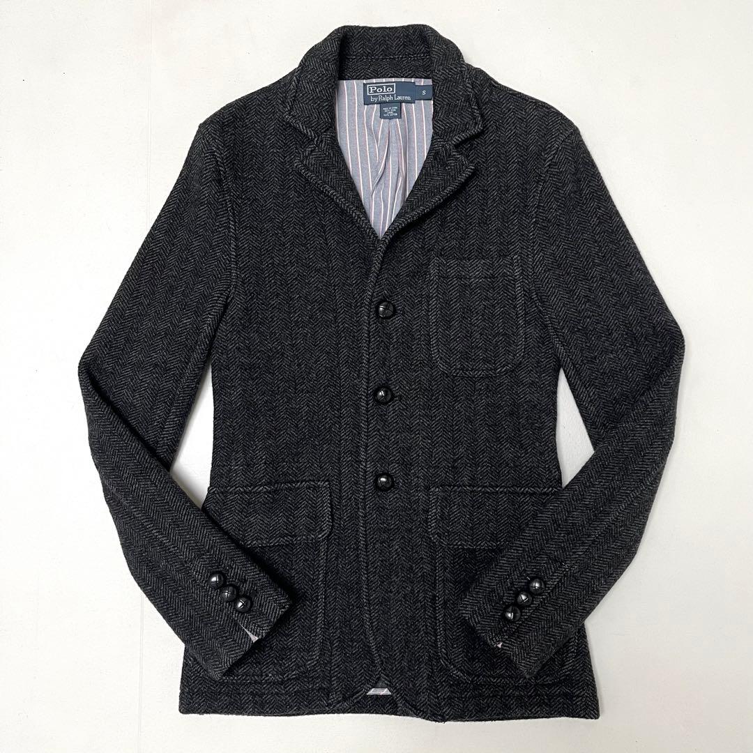 【美品】Ralph Lauren/ヘリンボーン/上質圧縮ウールニット(S)