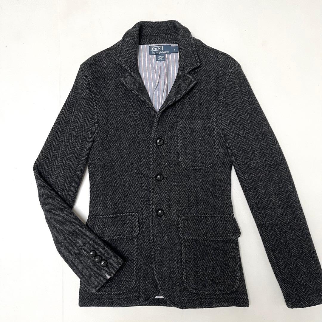 【美品】Ralph Lauren/ヘリンボーン/上質圧縮ウールニット(S)