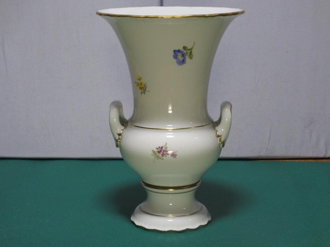 マイセン Meissen 花瓶 R.Münch絵付け 金彩 高さ26.5cm
