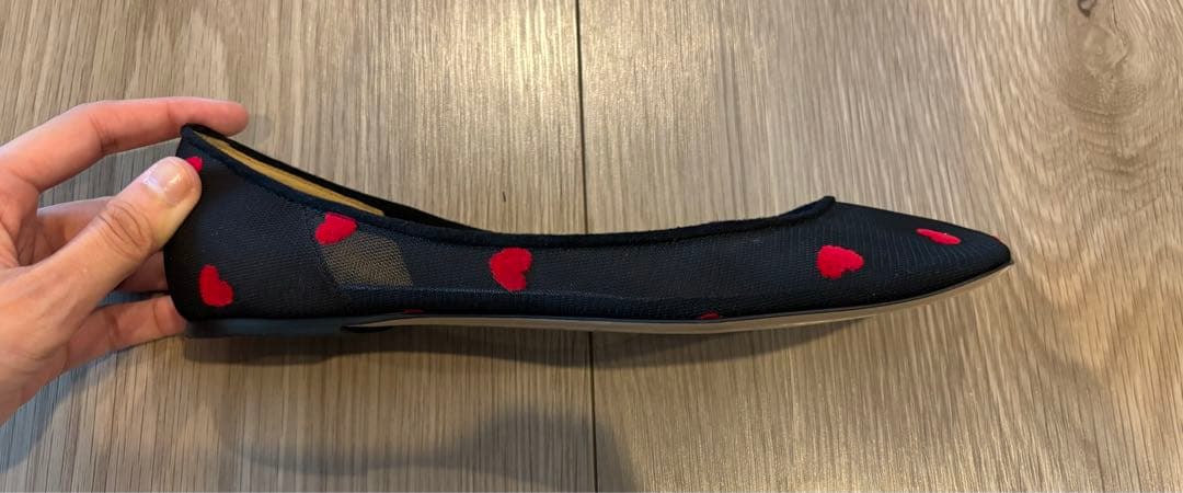 PIPICHIC / ハート柄 スクエアトゥ フラットシューズ