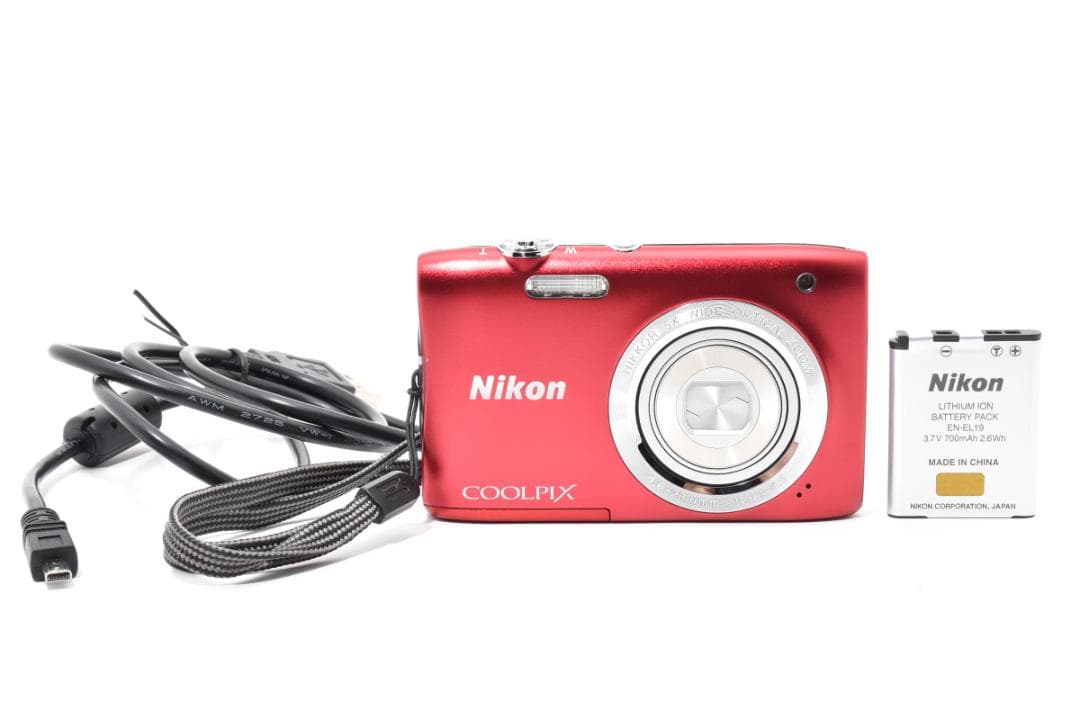 美品Nikon COOLPIX S2900レッド　コンパクトデジタルカメラ971