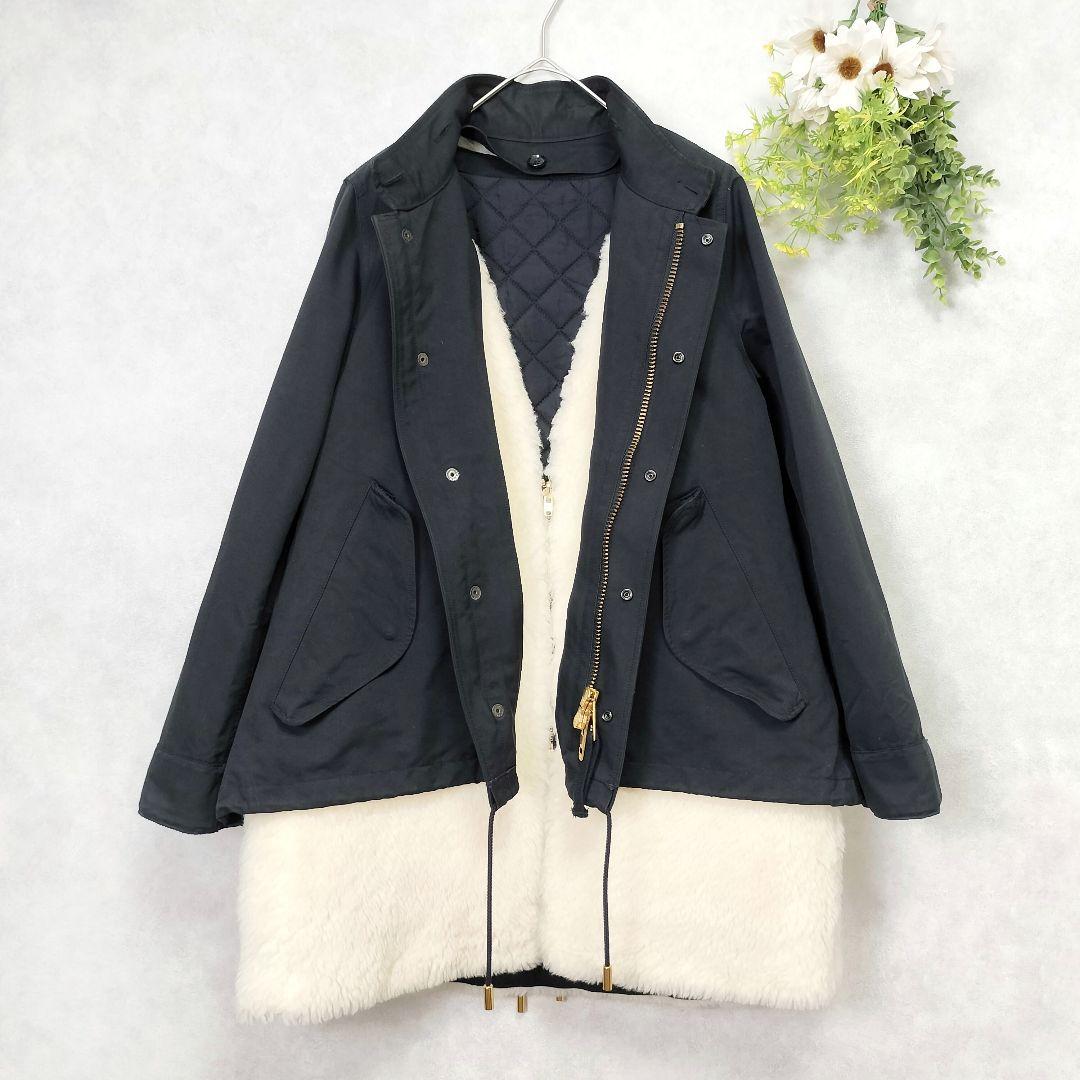 ア*ト様 ザリラクス ボアライナー付き 3way ショートモッズコート ブラック