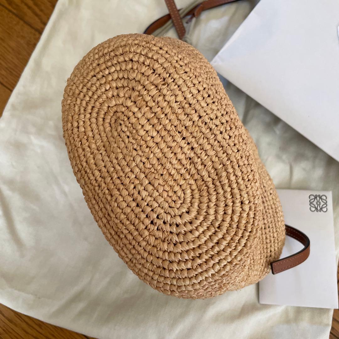 LOEWE ベージュ 巾着バッグ かごバッグ
