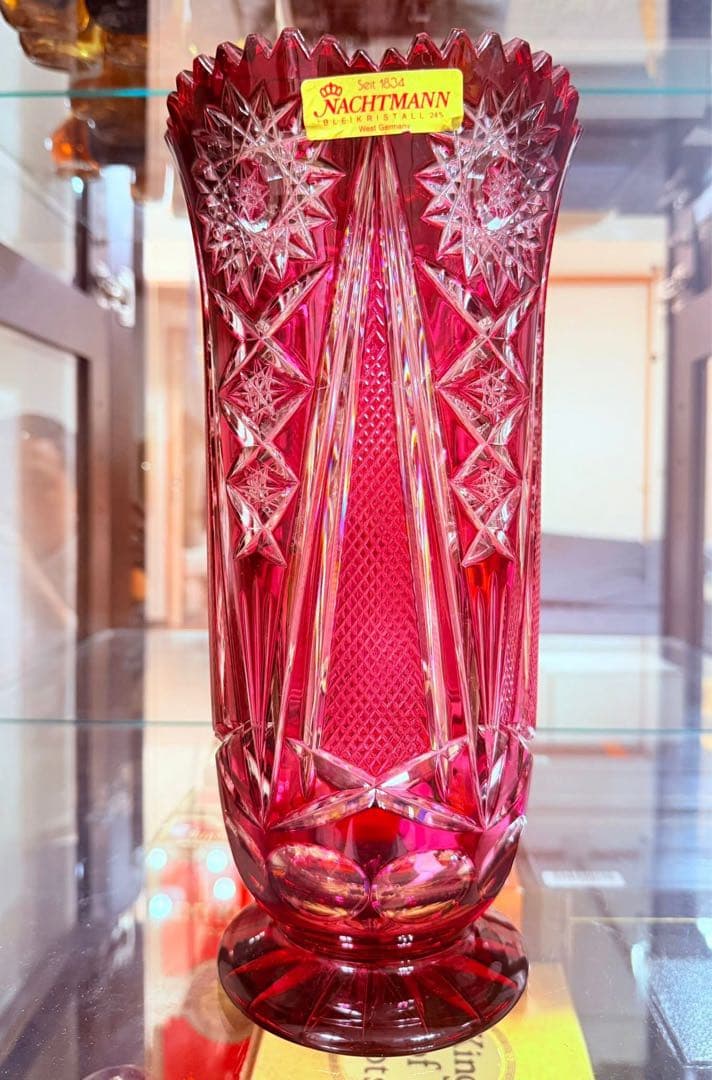 NACHTMANN 赤色クリスタル花瓶 24%鉛