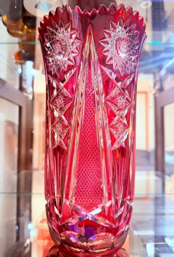 NACHTMANN 赤色クリスタル花瓶 24%鉛