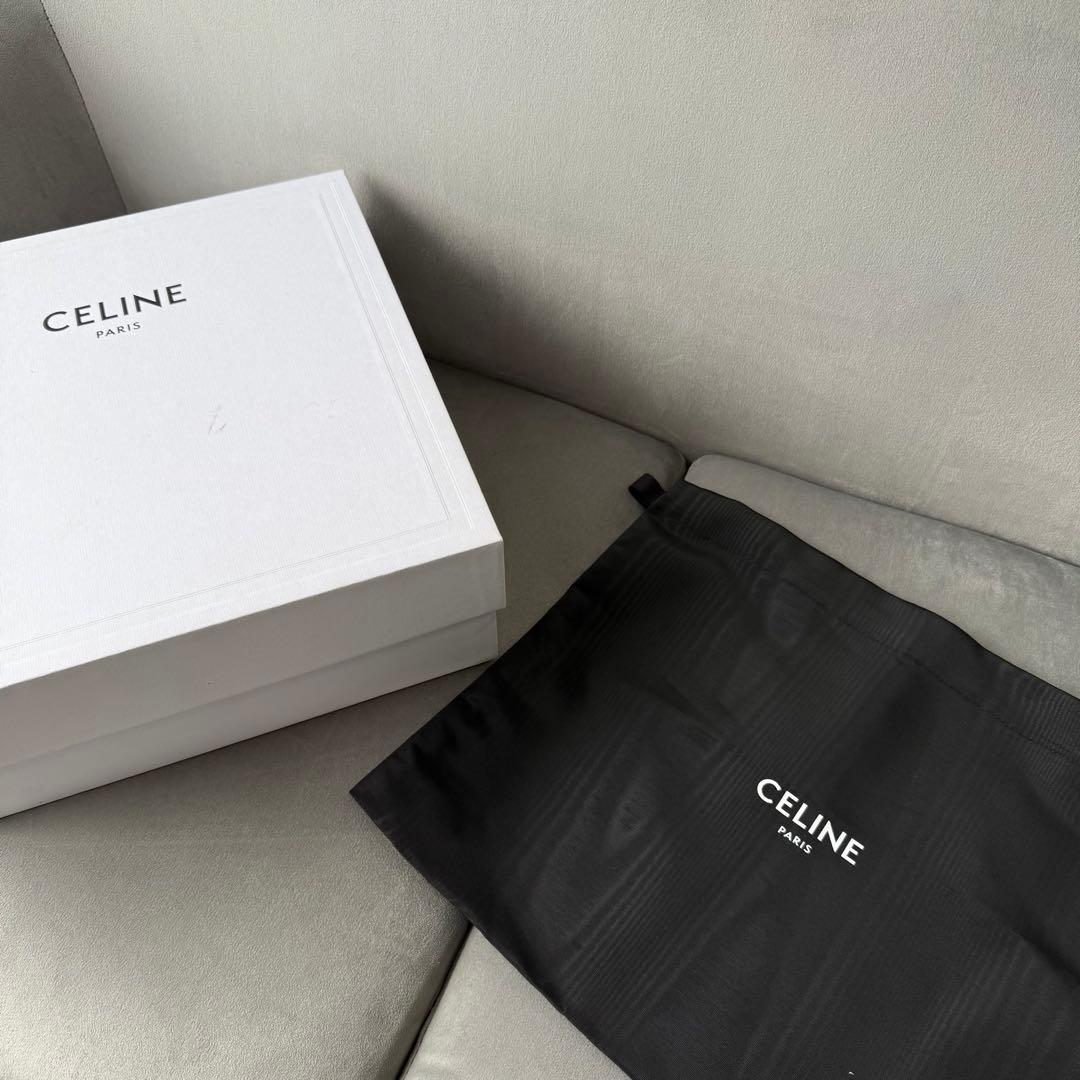 セリーヌ レオ ストラッピー サンダル レザー ファブリック ベルクロ 38