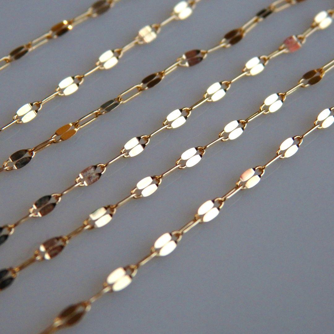 Blenblen　k18ネックレス　ペタルチェーン　1.4㎜　つけっぱなし