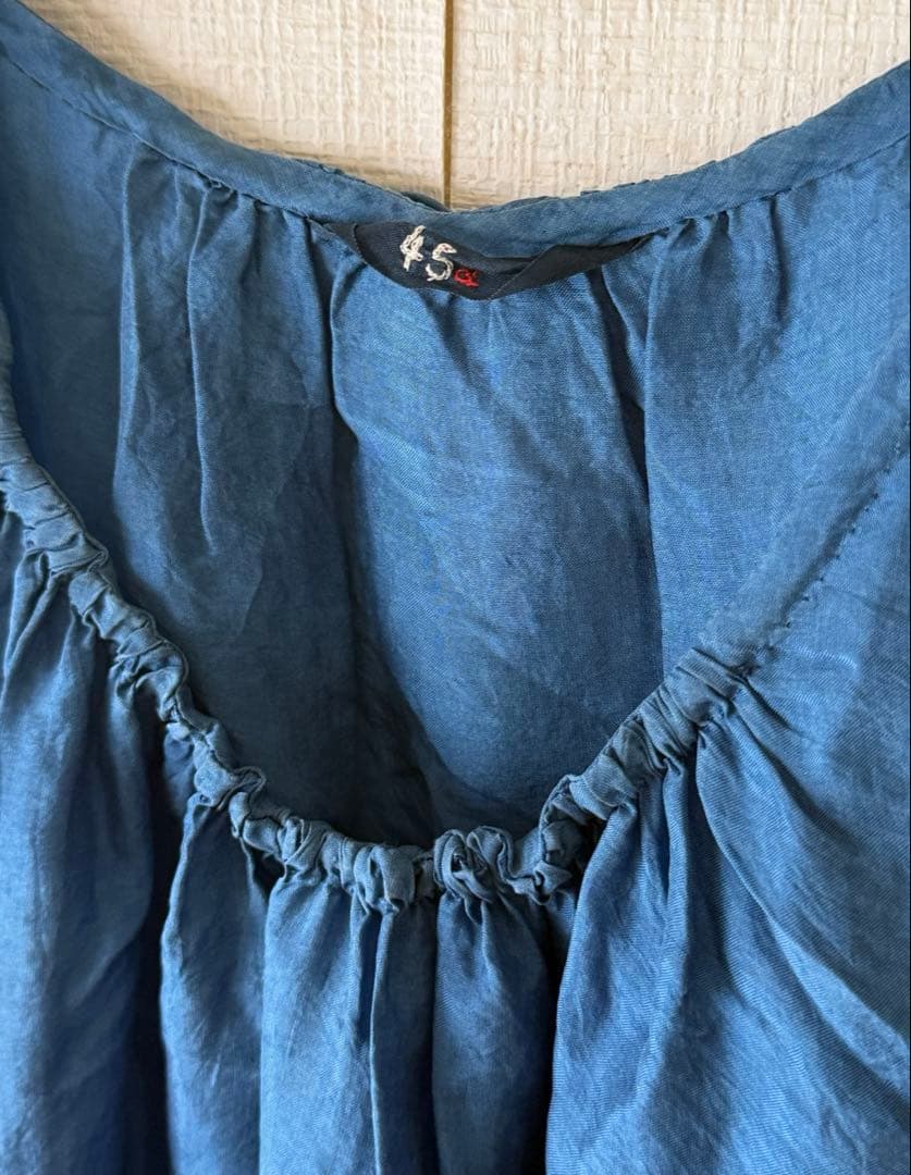 45R 藍染め　シルクドレス　フリーサイズ