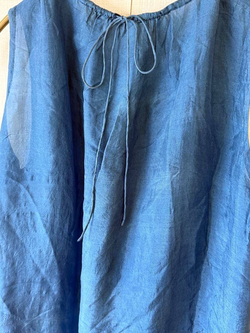 45R 藍染め　シルクドレス　フリーサイズ