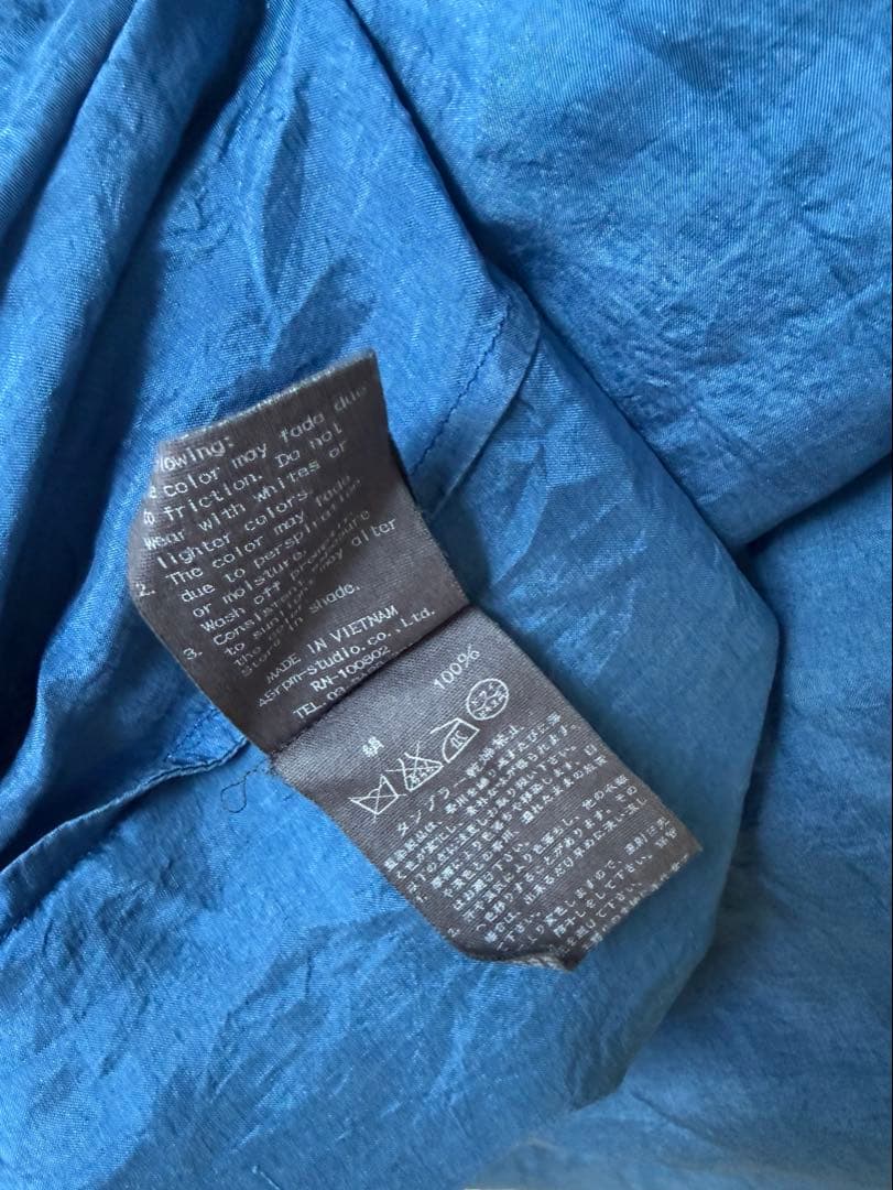 45R 藍染め　シルクドレス　フリーサイズ