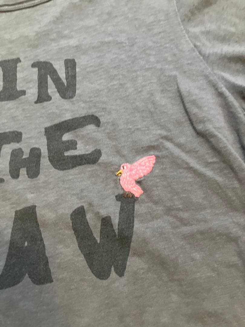 45R バード刺繍ロゴプリントの90845星Tシャツ