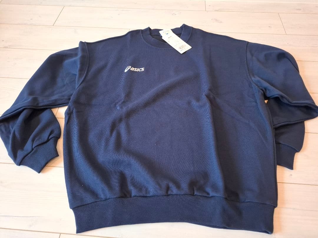 【新品・未使用】ASICS セットアップスウェット 上下 O ネイビー 刺繍ロゴ