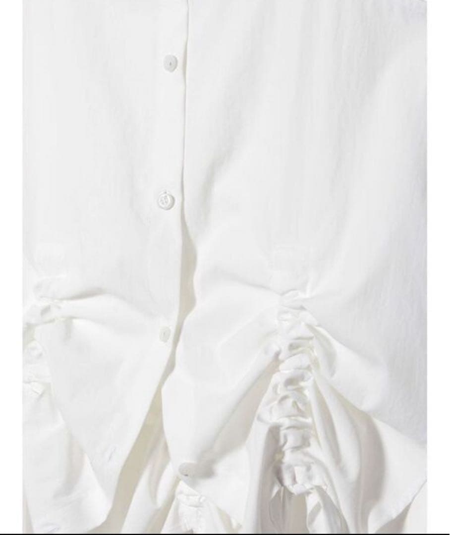 【新品未使用】UN3D. アンスリード ヘムギャザーシャツキャミソール ホワイト