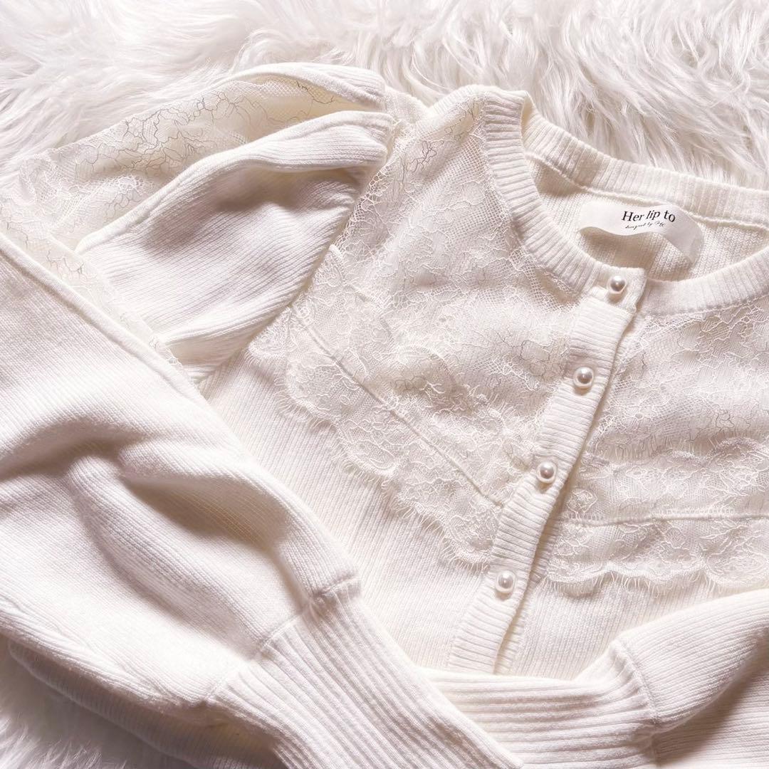 Herlipto☆Open Sleeve Lace Cardiganカーディガン