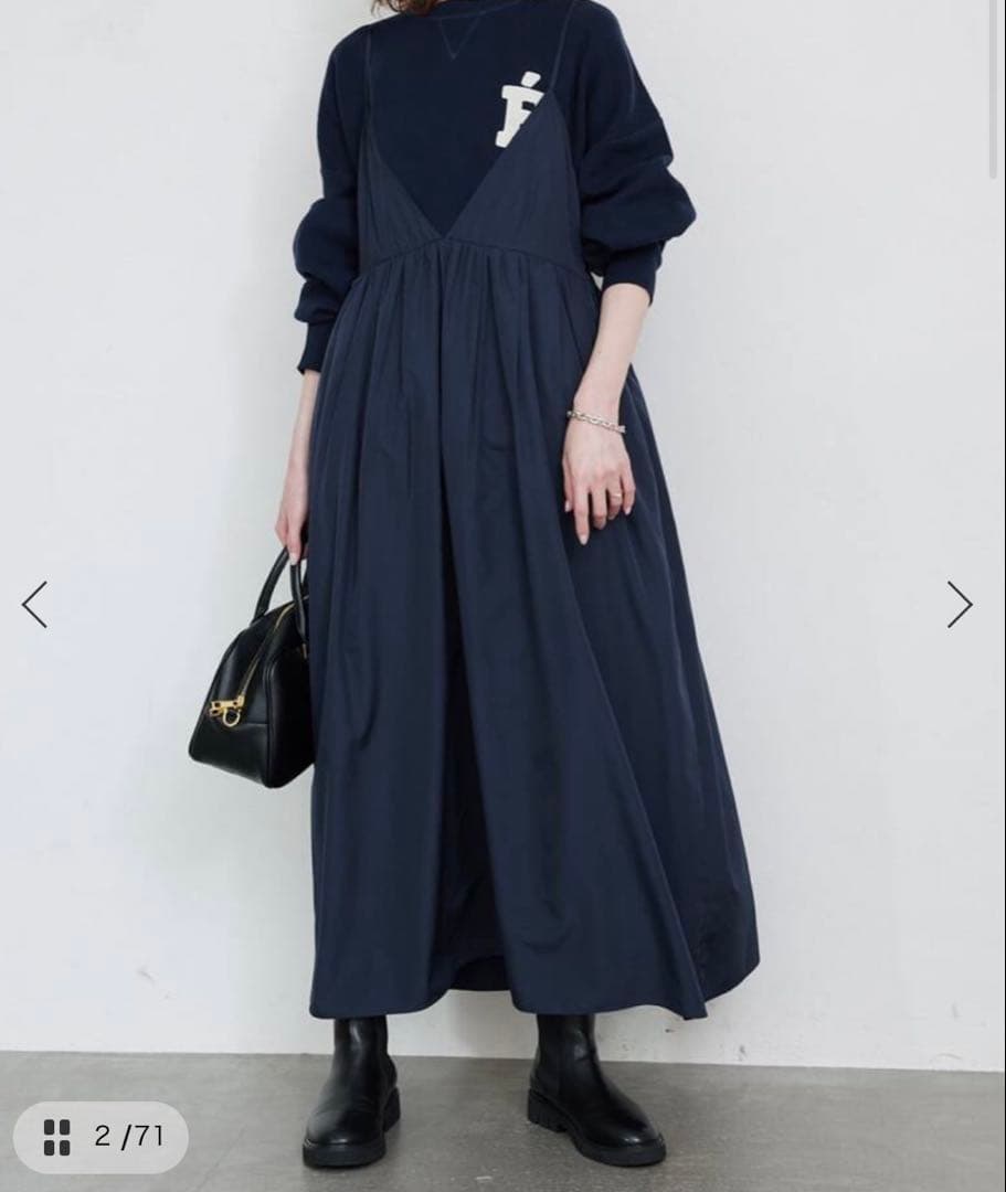 【suzoo専用】SLOBE IENA タフタギャザーキャミワンピース