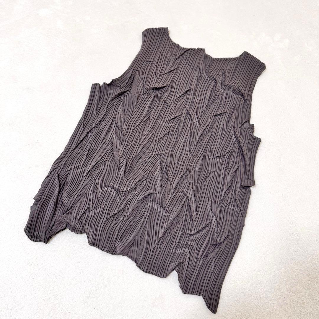極美品✨ISSEY MIYAKE 立体プリーツ　変形　グレー　チュニック
