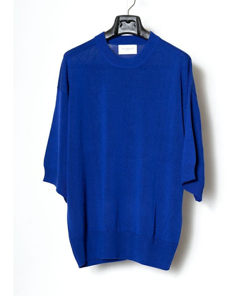 RAINMAKER CREW-NECK S/S SWEATER 青 サイズ4