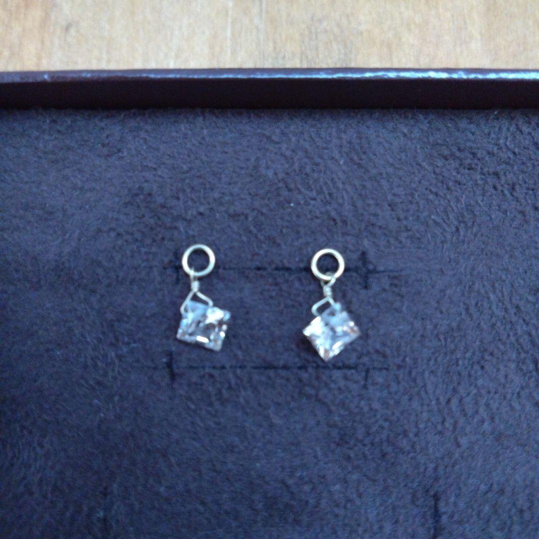 agete クリア ダイヤモンド型チャーム