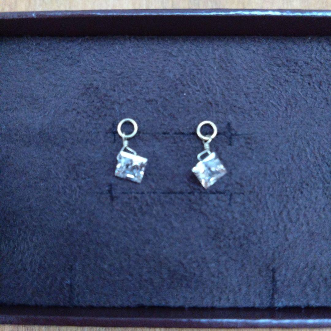 agete クリア ダイヤモンド型チャーム
