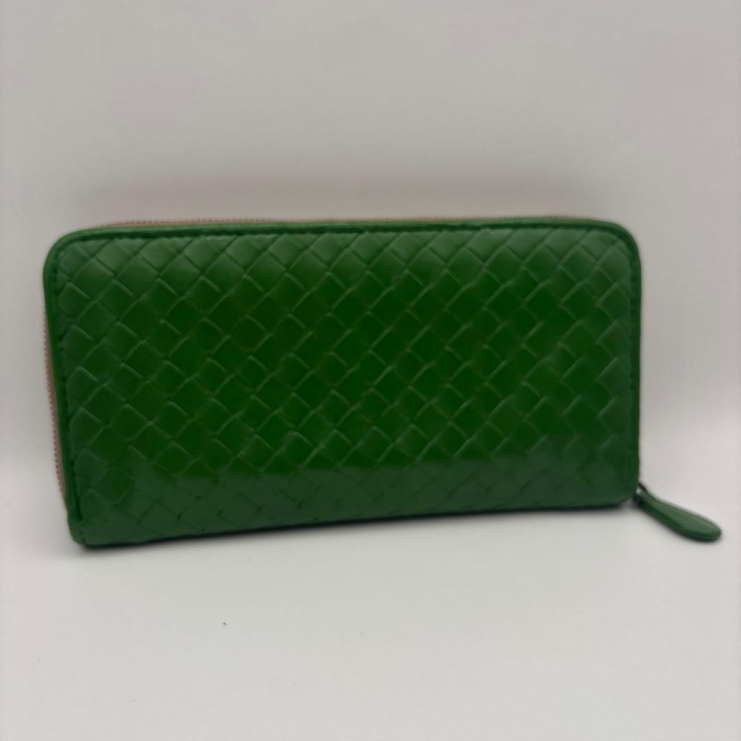 ◆正規品◆ボッティガヴェネタイントレチャート ラウンドファスナー長財布