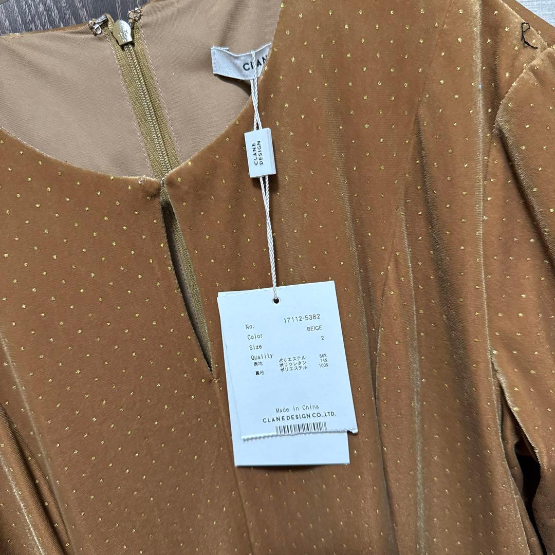 CLANE VELOUR GLITTER ONEPIECE サイズ2 新品未使用