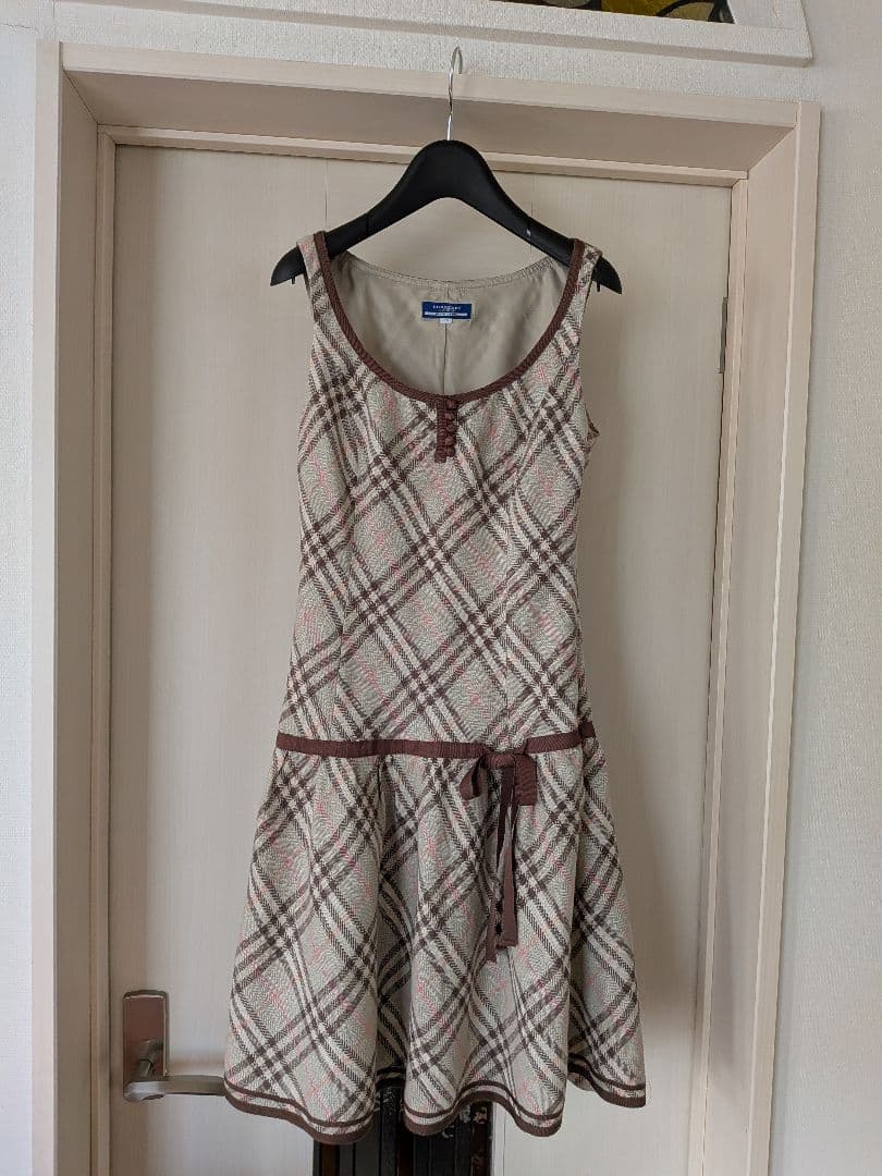 BURBERRY BLUE LABELチェック柄 ノースリーブワンピース 38