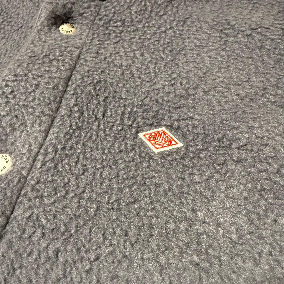 新品タグ付き DANTON ダブルフェイス ボア スタンドカラー ベスト グレー