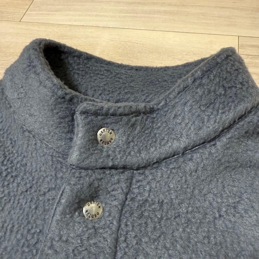 新品タグ付き DANTON ダブルフェイス ボア スタンドカラー ベスト グレー