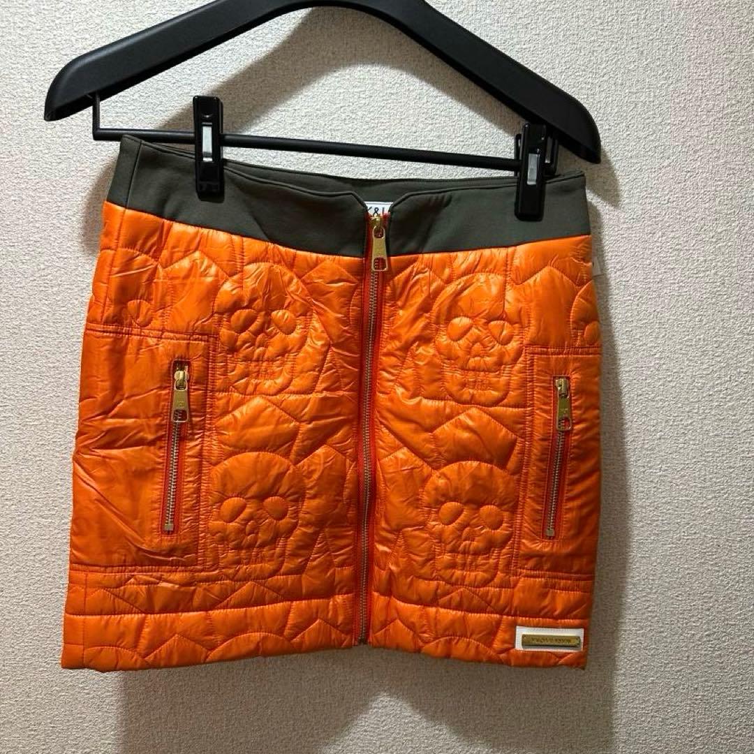 【MARK＆LONA】スカル模様キルティングスカート　S ゴルフウェア　美品