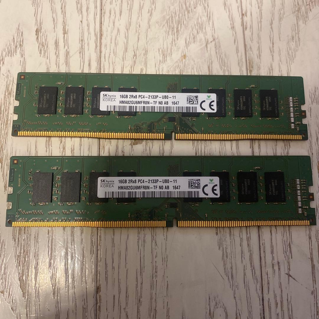 SK hynix 16GB PC4-2133P 2枚 32g メモリ 動作確認済