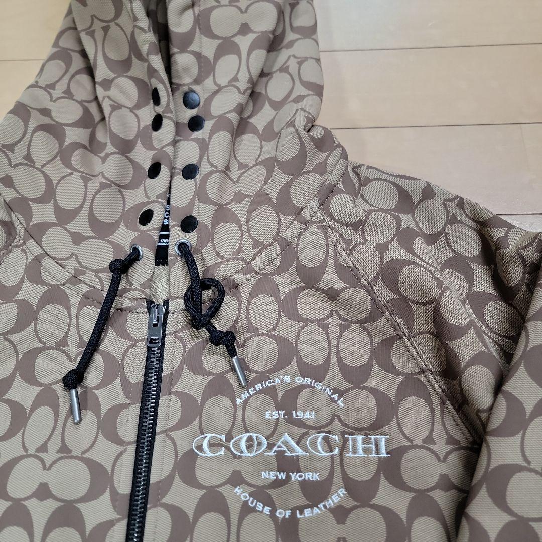 COACH フード付きパーカー シグネチャー ジップ フーディー L