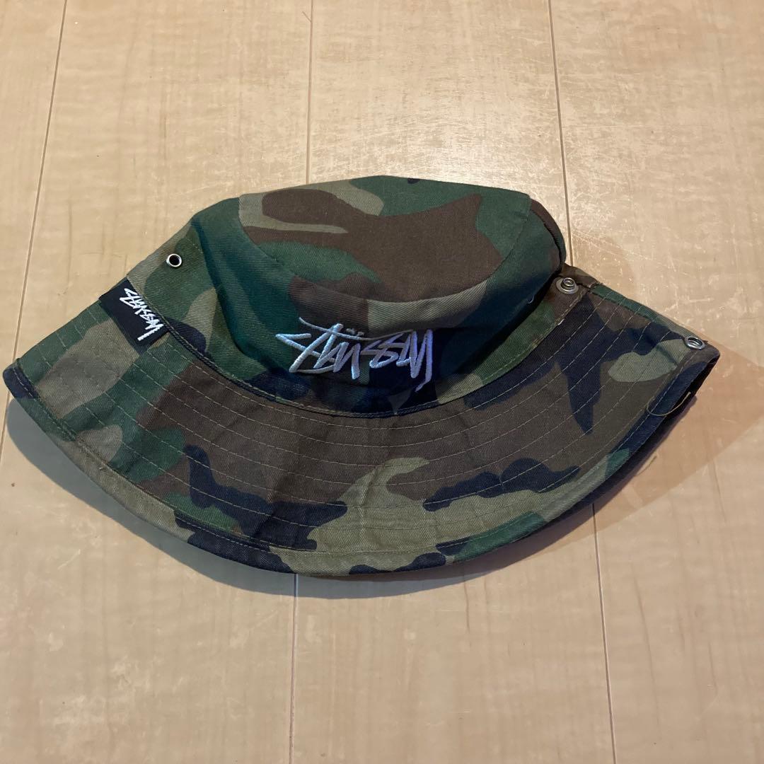 80s Stüssy 迷彩 バケットハット オールドステュシー 黒タグ
