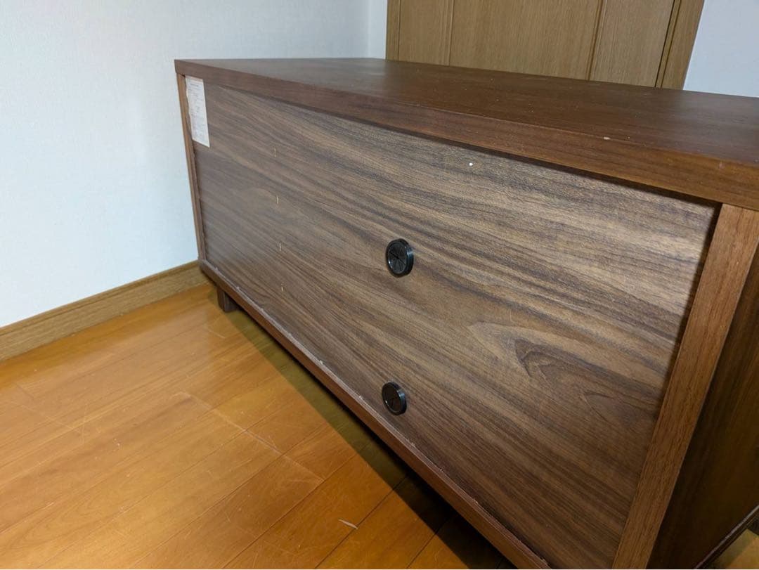 ■送料込■無印 木製 テレビボード AVラック テレビ台 ウォールナット 引出し