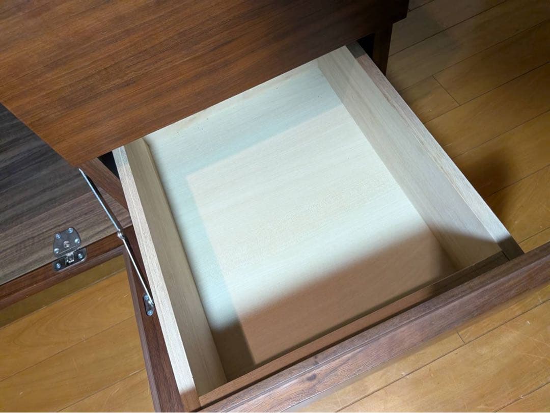 ■送料込■無印 木製 テレビボード AVラック テレビ台 ウォールナット 引出し