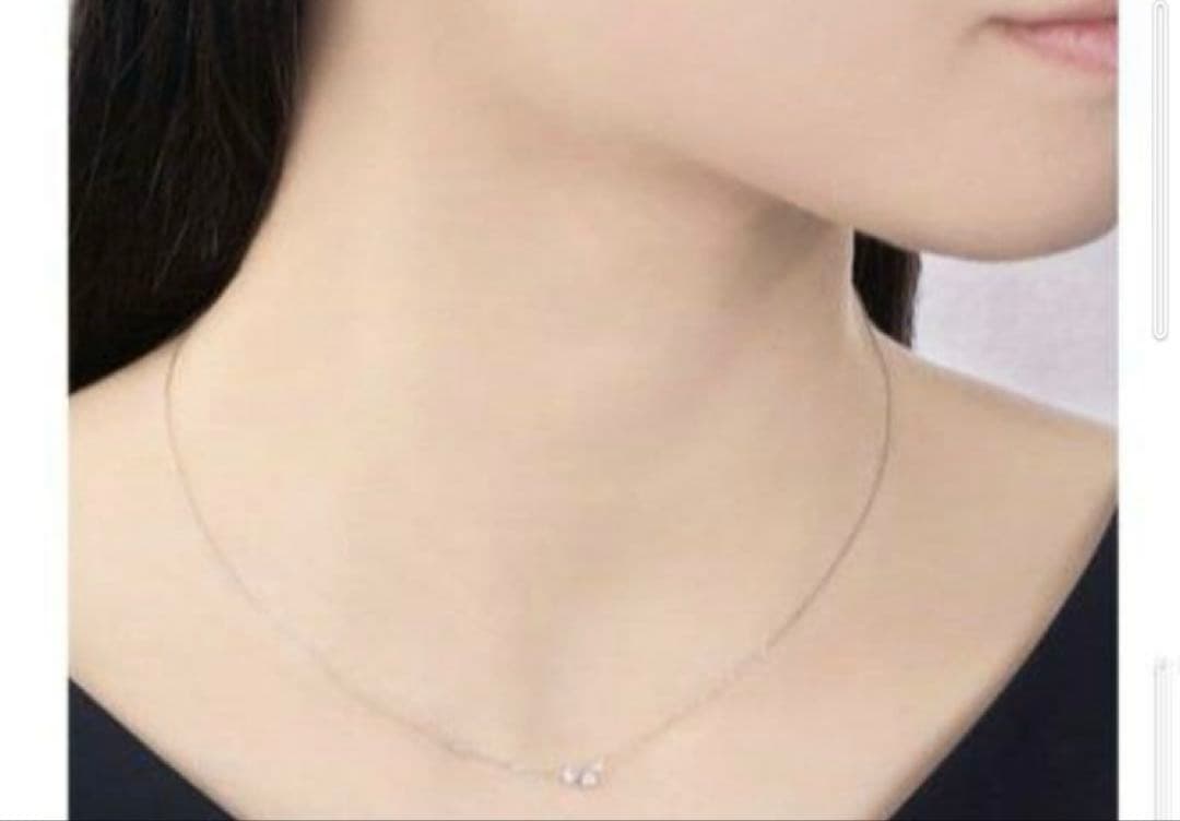 ジュエリーツツミPT９００/８５０ダイヤモンドプチネックレス