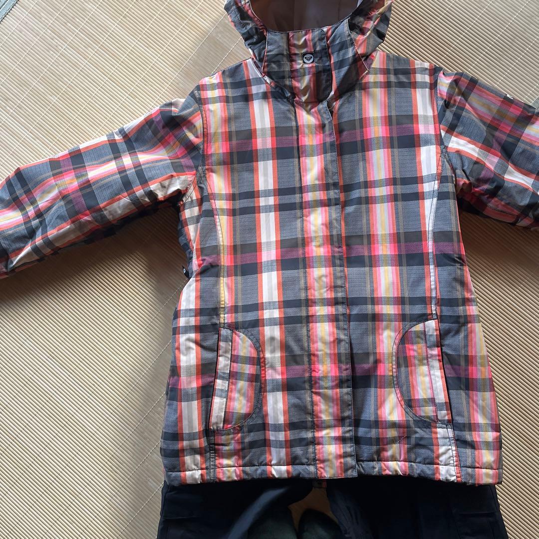 ROXY フード付きチェック柄ジャケット