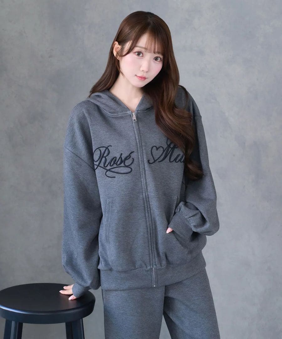 Rosé Muse logo 3d embroidey hoodie