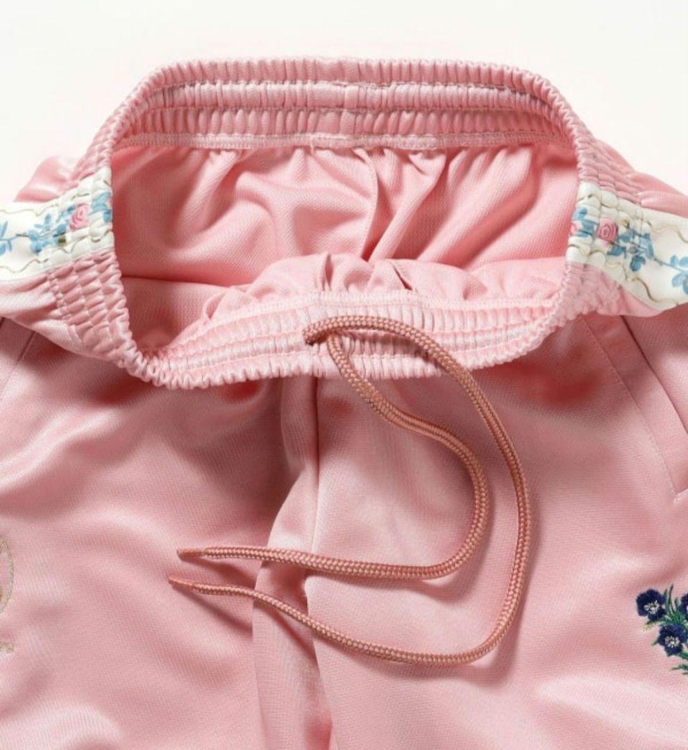 BEAMS RURU MARY'S お花のティグレ ジャージ パンツ ピンク