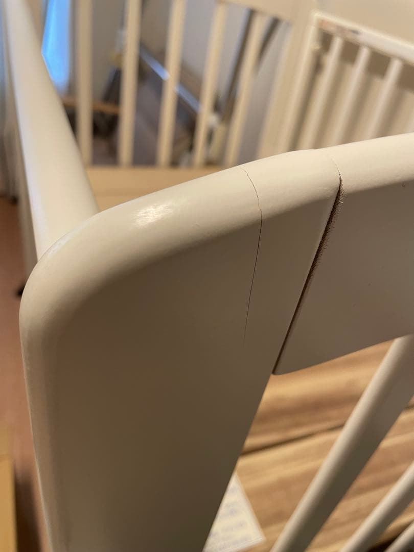 福岡市内引取り希望☆木製ベビーベッド ホワイト キャスター付き　アーチ