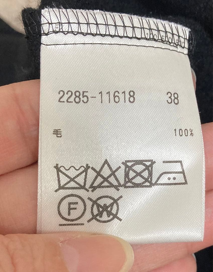 モラビト　アシメトリーロングワンピース 38 ブラック　ウール100%