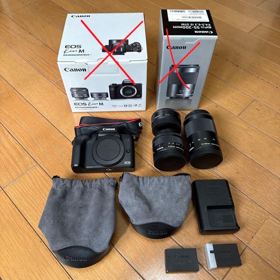 【最終値下げ】Canon EOS kiss M 豪華レンズ3本セット 他付属品