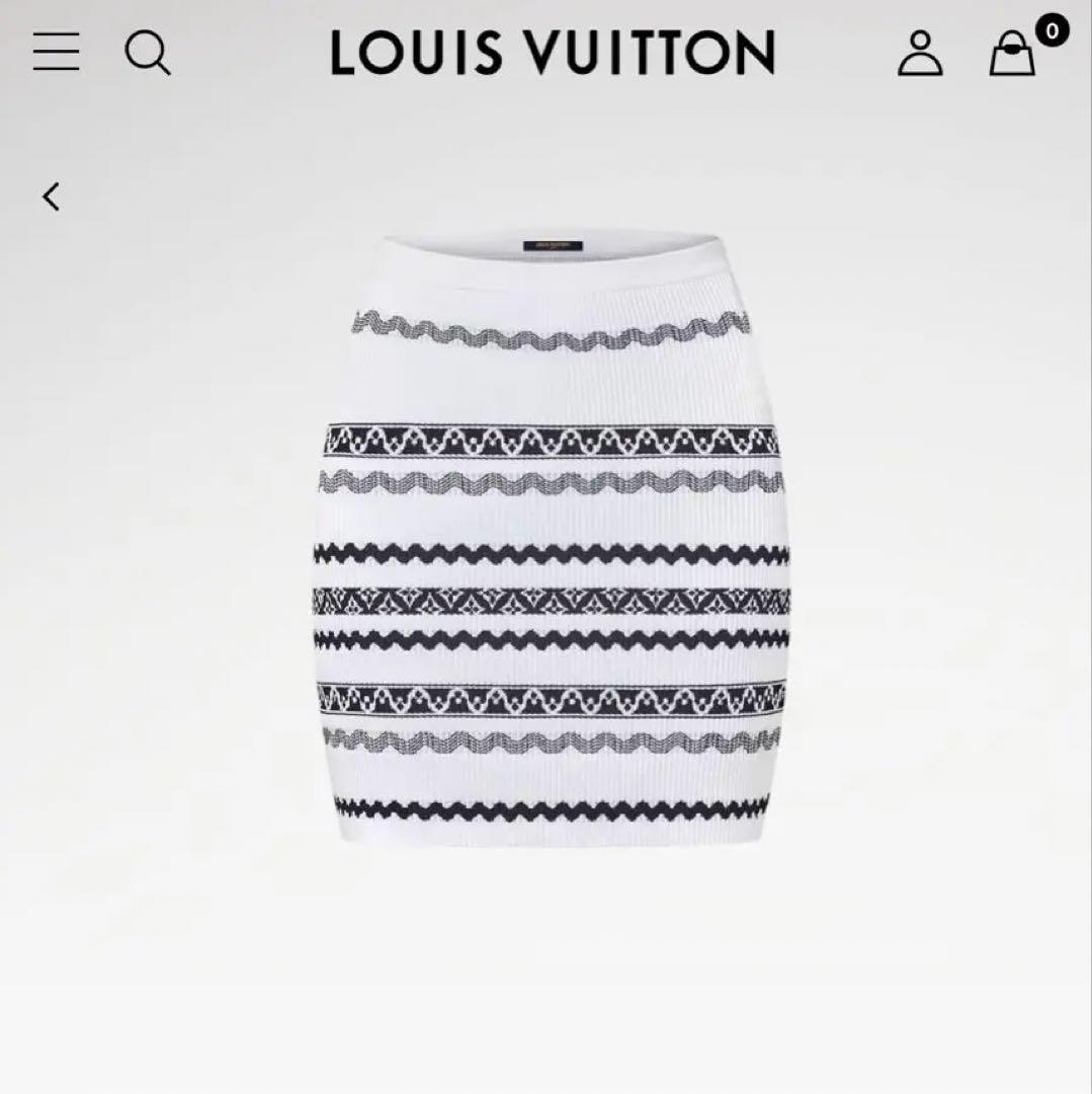 Louis Vuitton スカラップストライプニットスカート