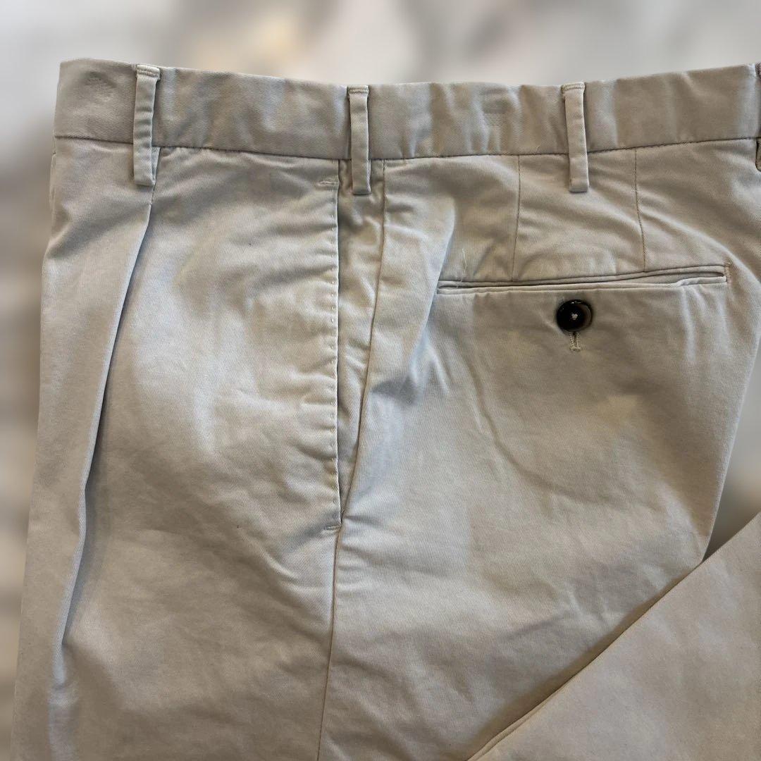 【美品】PT TORINO EVO FIT ベージュ チノパン ダブル 48