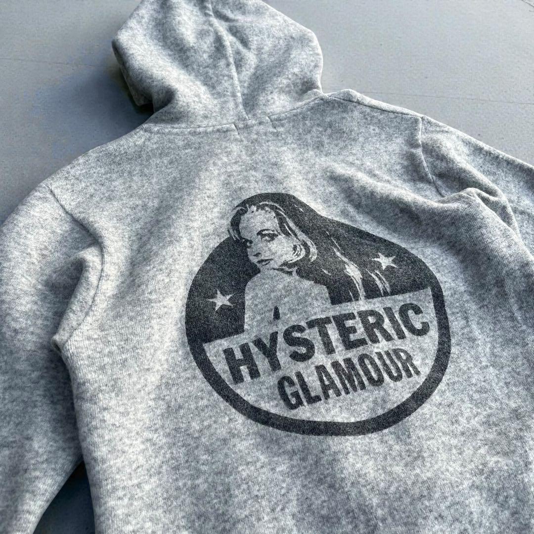 HYSTERIC GLAMOUR フルジップ ニットパーカー フーディガールロゴ