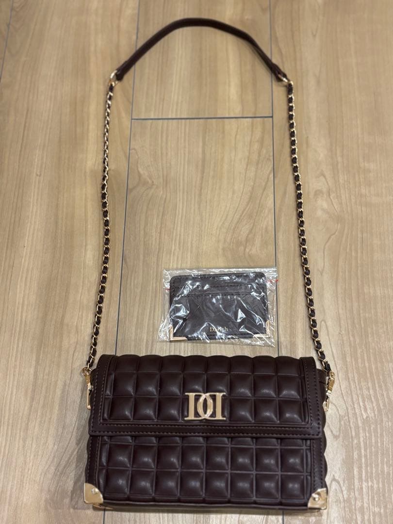 新品！未使用！ チョコレートキルトバッグ＆レザーカードケース