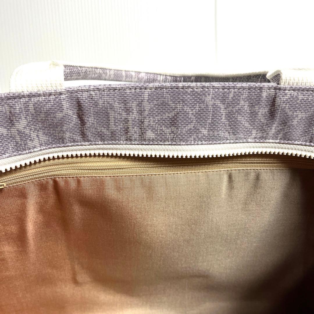 【まっきーです オーダー品】白大島紬リメイク2ウェイ大トートバッグ