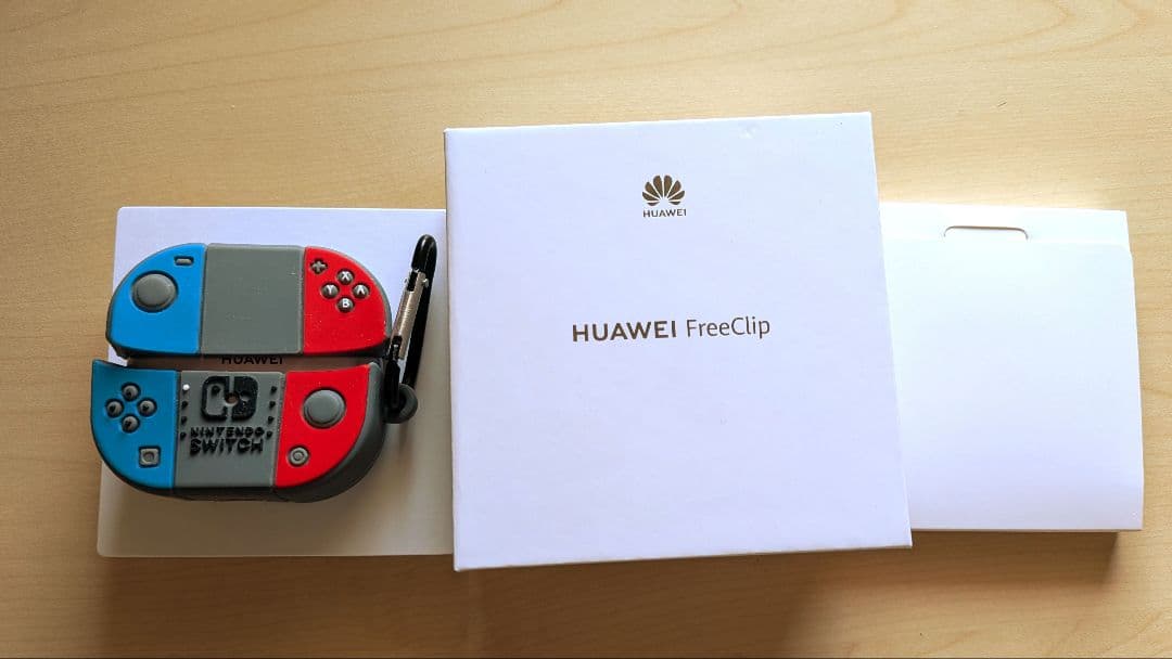 HUAWEI FreeClip ワイヤレスイヤホン美品おもしろカバー付