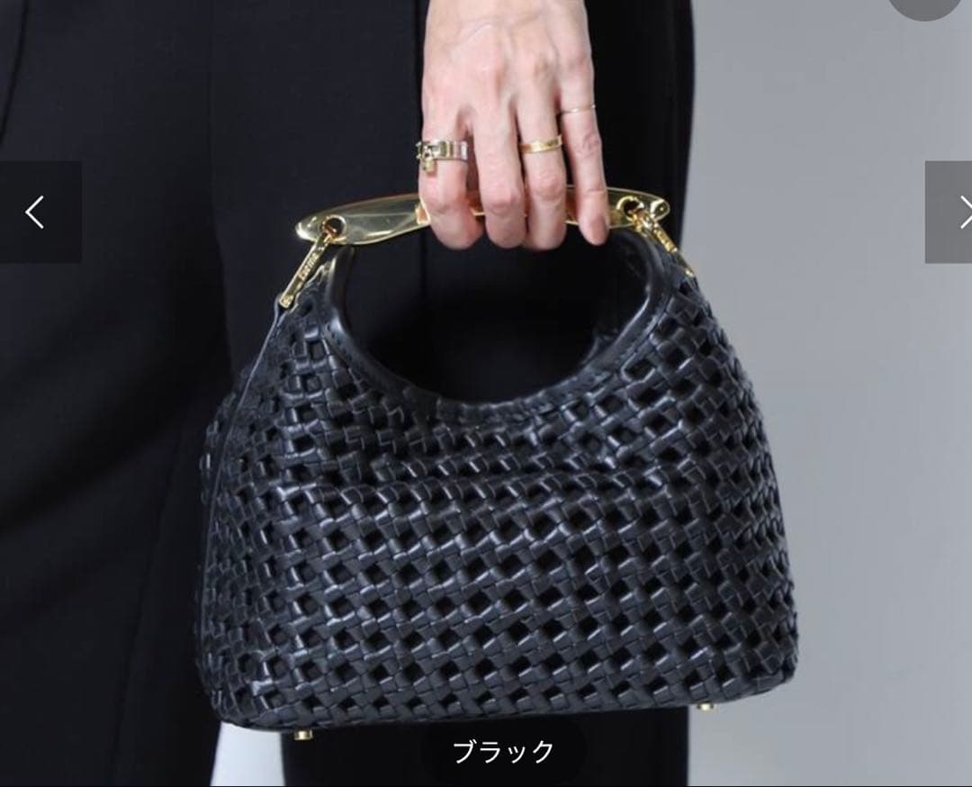 【ELLEME/エレメ】Woven Leather バッグ（BLACK）