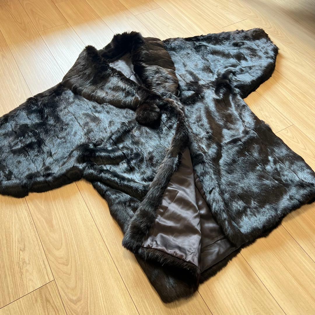 『オススメ』毛皮コート ファーコート ミンク リアルファー ダークブラウン