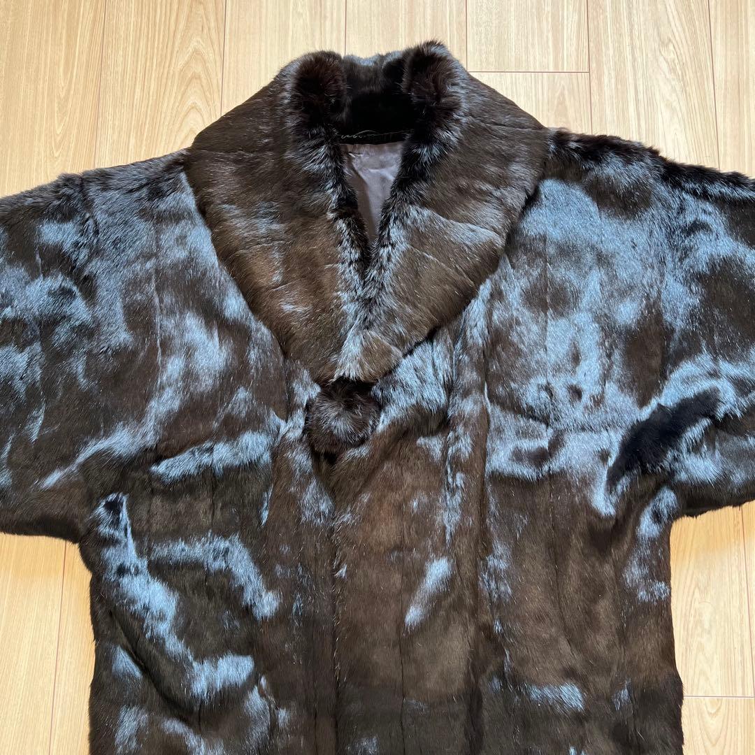 『オススメ』毛皮コート ファーコート ミンク リアルファー ダークブラウン